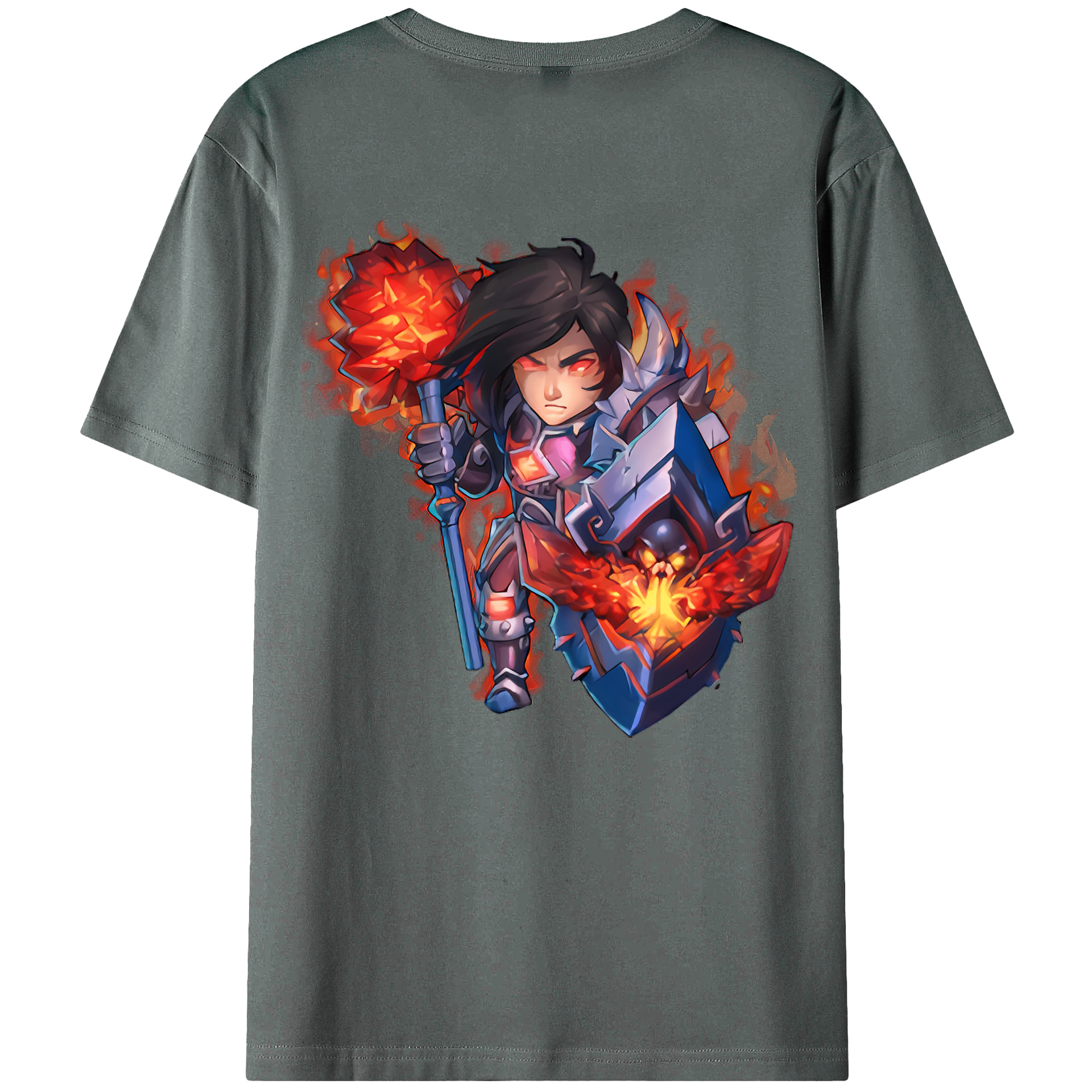 （画像用） リーグ・オブ・レジェンド League of Legends LOL 綿100％ メンズ半袖Tシャツ（バックプリント） 通気性